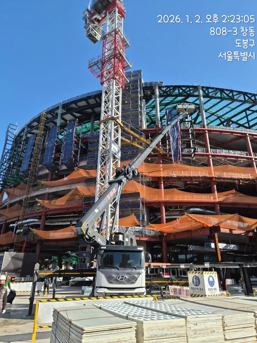 서울 도봉구 창동 스카이차 작업 현장 2026년 1월 2일 사진 3